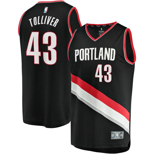 Maillot Portland Trail Blazers Homme Anthony Tolliver 43 Icon Edition Noir
